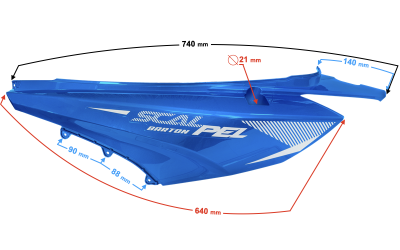Obudowa tylna lewa niebieska Scalpel 50