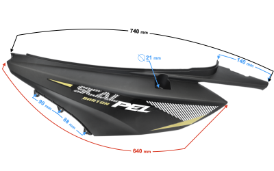 Obudowa tylna lewa grafitowa Scalpel 50