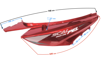 Obudowa tylna prawa czerwona Scalpel 50