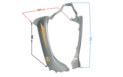 Obudowa dolna przednia srebrno-złota Scalpel 50