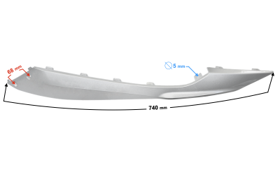 Obudowa dolna lewa progowa srebrna Scalpel 50