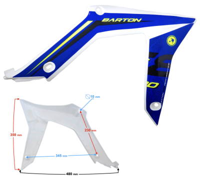 Obudowa prawa przednia górna NXT250 niebieska