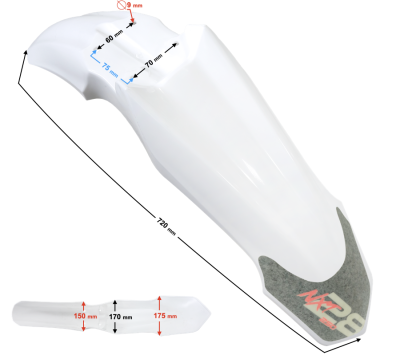 Obudowa błotnik przedni NXT250 pomarańczowy