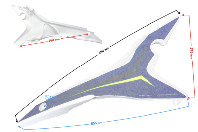 Obudowa prawa tylna górna NXT250/300 niebieska