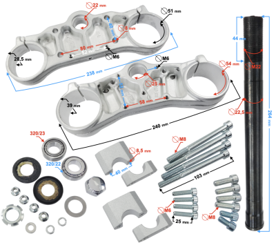 Zestaw półki przedniego zawieszenia NXT250 2021