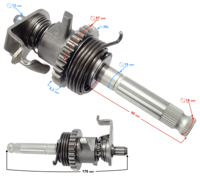 Wałek rozrusznika nożnego NXT250