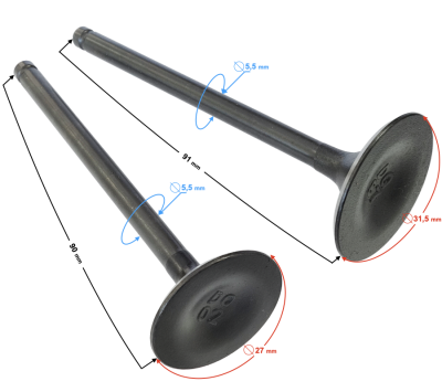 Zawory komplet NXT250 2021