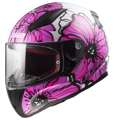 Kask LS2 FF353 Rapid Poppies II white pink 
