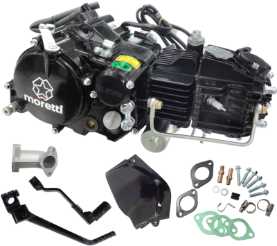Silnik Moretti poziomy 1P60FMJ, 150cc 4T, 4-biegowy manual, czarny, z rozrusznikiem
