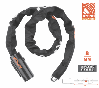 Łańcuch zabezpieczający z alarmem KOVIX KCQ 08-120