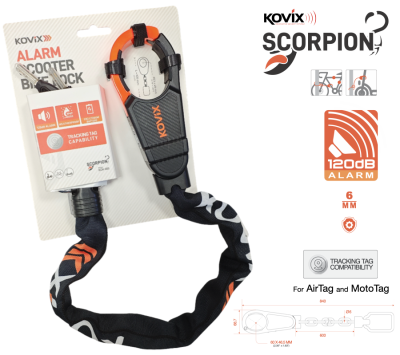 Łańcuch zabezpieczający z alarmem KOVIX SCORPION KCH-005
