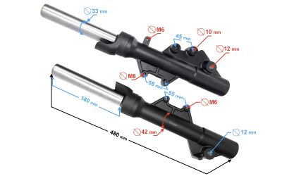 Amortyzatory przód B-Max 125
