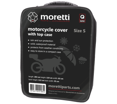 Pokrowiec na motocykl z kufrem rozmiar S Moretti