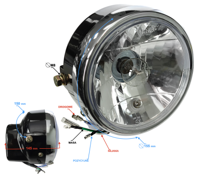 Reflektor do motoroweru Ranger Classic