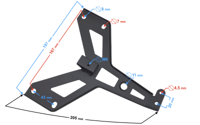 Wspornik rejestracji tylnej do motoroweru FR 2