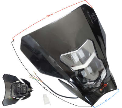 Reflektor przedni LED DB250 MZK Czarny