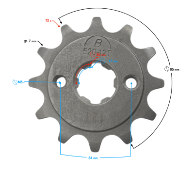 (HURT) Zębatka zdawcza Blade R / Stratos 125