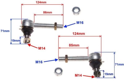 Końcówka wahacza góra przód ATV200 kpl 2 szt