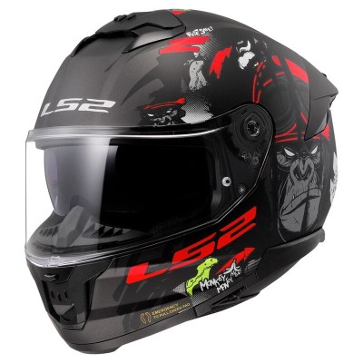 Kask LS2 FF808 Stream II Angry Monkey matt black red